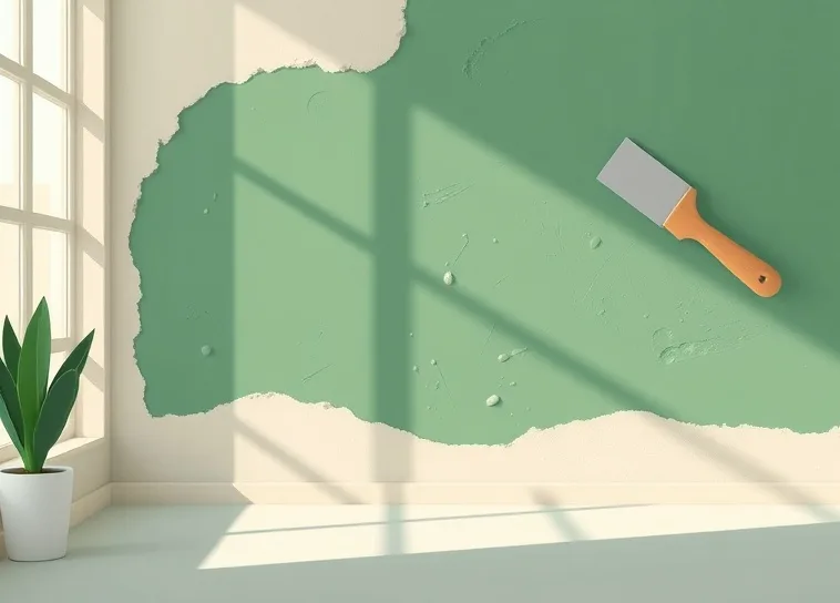 Application d'un enduit décoratif à la lisseuse sur un mur