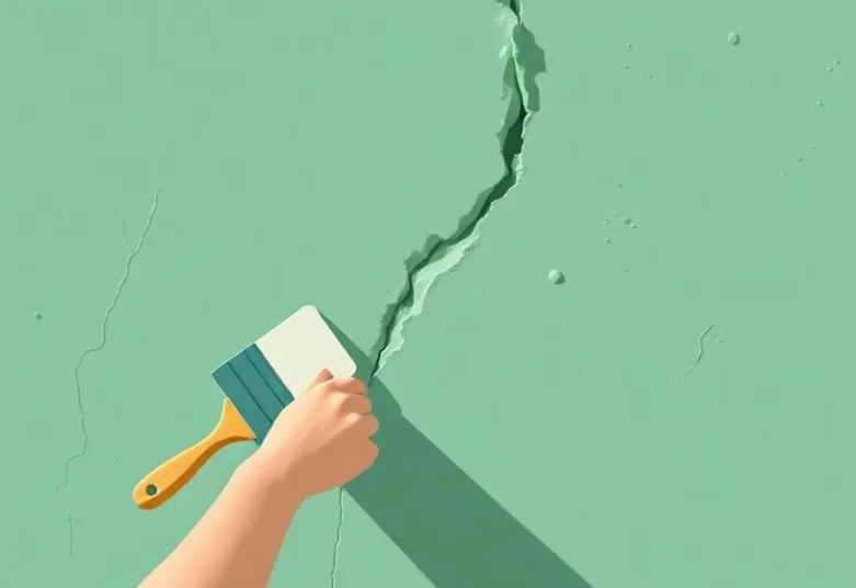 Ponçage et rebouchage des fissures avant mise en peinture